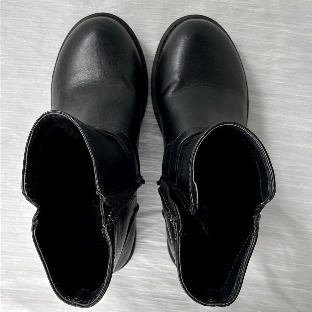Cat & Jack Black Ankle Boots with Buckle